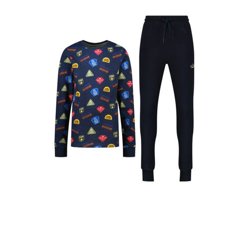 Vingino pyjama donkerblauw/multicolor Jongens Stretchkatoen Ronde hals - maat 170/176 afbeelding