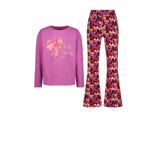 Vingino pyjama roze/paars Meisjes Stretchkatoen Ronde hals All over print - maat 158/164 afbeelding