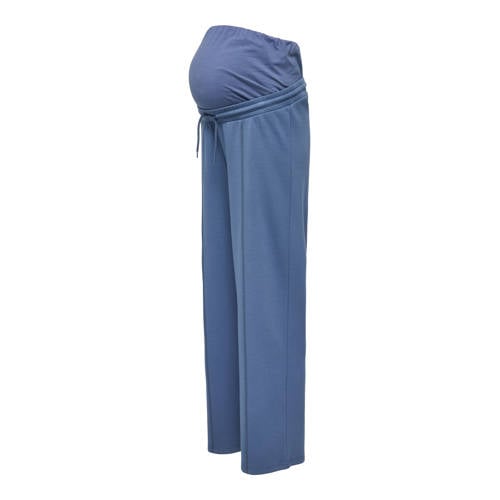 ONLY MATERNITY wide leg regular waist zwangerschaps casual broek blauw Dames Sweat