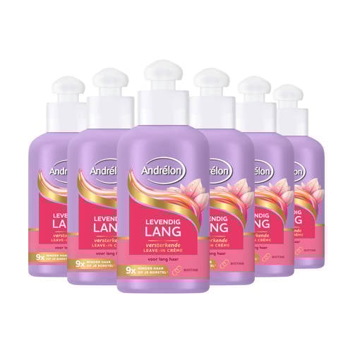 Andrélon Levendig Lang versterkende leave-in haarcrème - 6 x 200 ml Haarserum