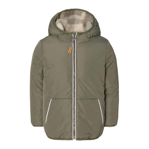Noppies kids reversible jas groen Jongens Teddy Capuchon Meerkleurig - maat 140 afbeelding