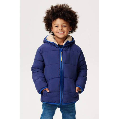 Noppies kids reversible jas blauw Jongens Teddy Capuchon Meerkleurig - maat 116 afbeelding