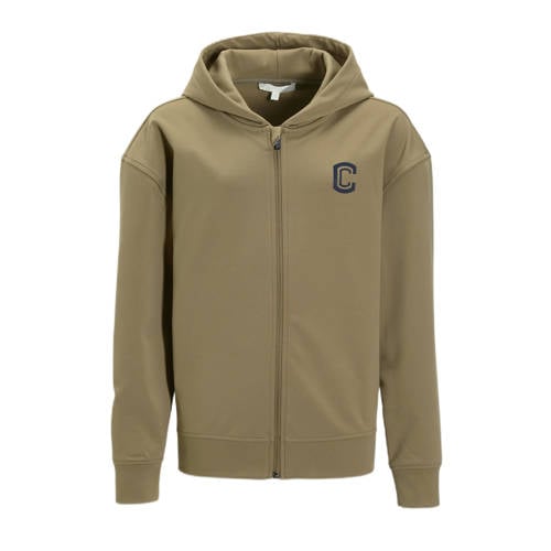 Coolcat vest met logo Liam beige Jongens Katoen Capuchon Logo