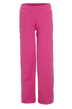 wide leg joggingbroek met contrastbies Mikkie roze