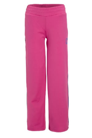 wide leg joggingbroek met contrastbies Mikkie roze