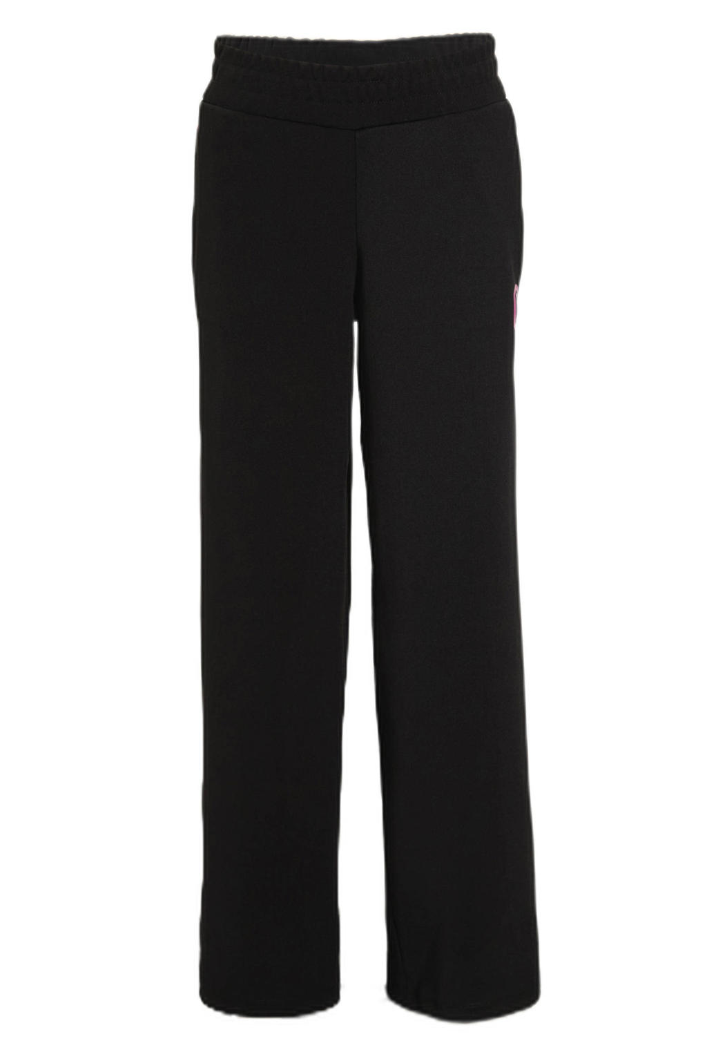 Zwarte meisjes Coolcat wide leg broek Mikkie van katoen met logo dessin