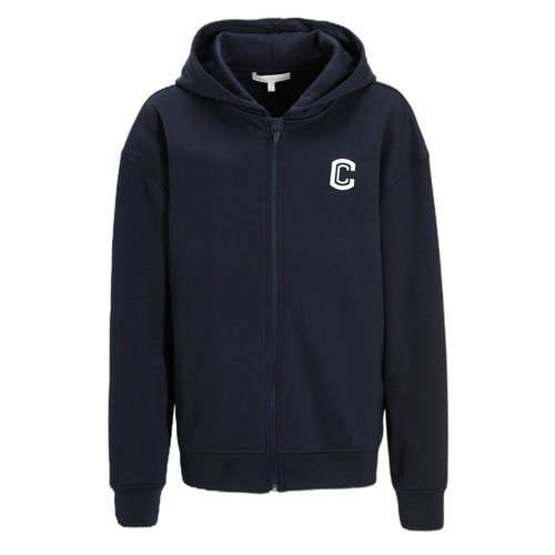 Coolcat vest met logo Liam donkerblauw Jongens Katoen Capuchon Logo