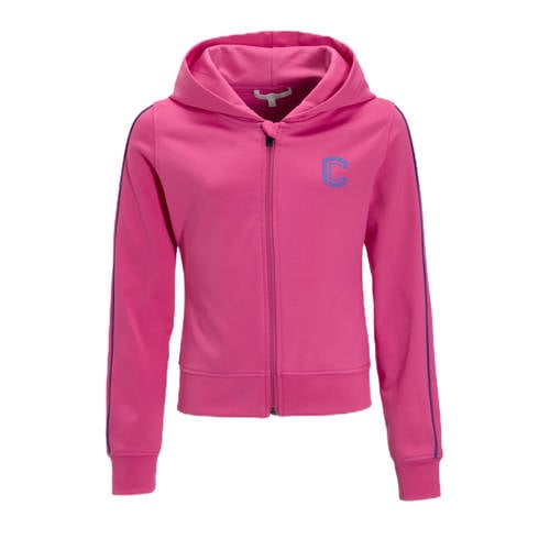 Coolcat vest met contrastbies roze Meisjes Katoen Capuchon Logo