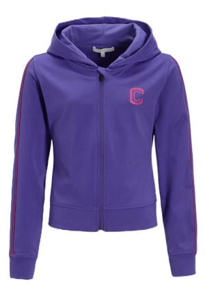 vest met contrastbies Lara paars