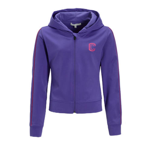 Coolcat vest met contrastbies Lara paars Meisjes Katoen Capuchon Logo - maat 170/176 afbeelding