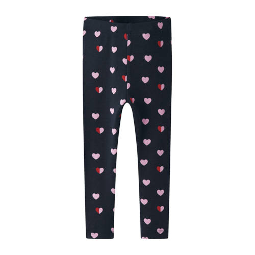 NAME IT MINI legging donkerblauw Meisjes Stretchkatoen Hartjes - maat 92 afbeelding