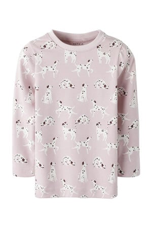 longsleeve lichtroze/wit