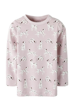 longsleeve lichtroze/wit