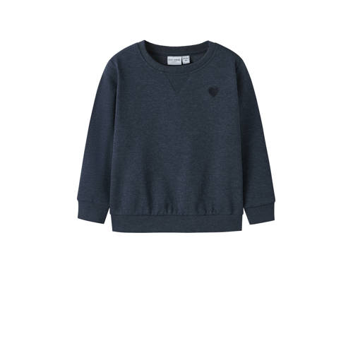 NAME IT MINI sweater donkerblauw Meisjes Katoen Ronde hals Effen - maat 80 afbeelding