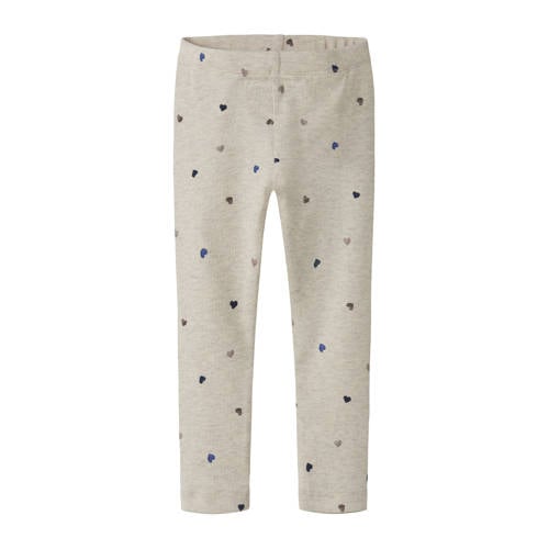 NAME IT MINI legging ecru Meisjes Stretchkatoen Hartjes - maat 122 afbeelding