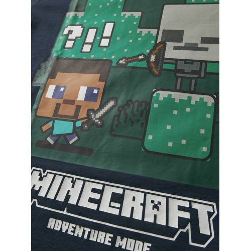 NAME IT KIDS Minecraft longsleeve donkerblauw Jongens Katoen Ronde hals - maat 116 afbeelding