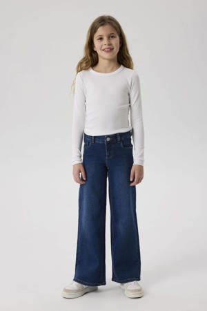 wide leg jeans dark blue denim
