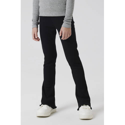 NAME IT KIDS bootcut legging zwart Broek Meisjes Stretchkatoen Effen - maat 128 afbeelding