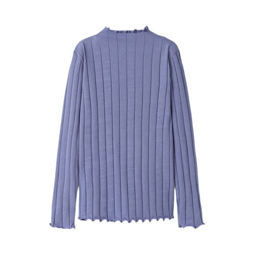 NAME IT KIDS longsleeve rib gebreid blauw Meisjes Katoen Opstaande kraag - maat 158/164 afbeelding