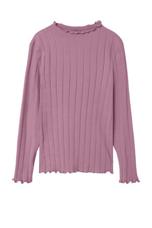 longsleeve rib gebreid paars