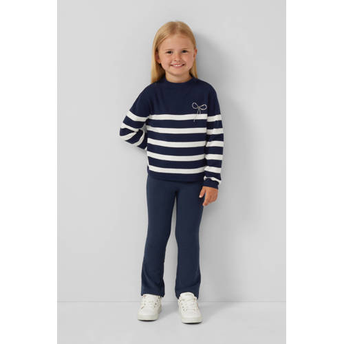 s.Oliver gebreide trui donkerblauw Meisjes Viscose Ronde hals Streep - maat 104/110 afbeelding