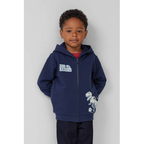 s.Oliver sweatvest donkerblauw Printopdruk