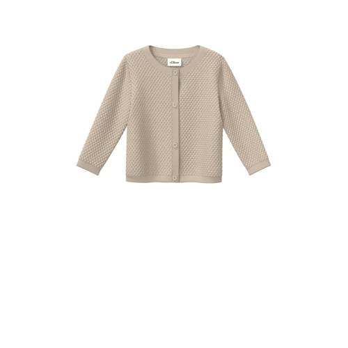 s.Oliver gebreid vest beige Jongens Katoen Ronde hals Effen