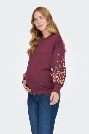 zwangerschaps sweater donkerrood