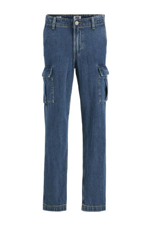 relaxed cargo jeans dark blue denim