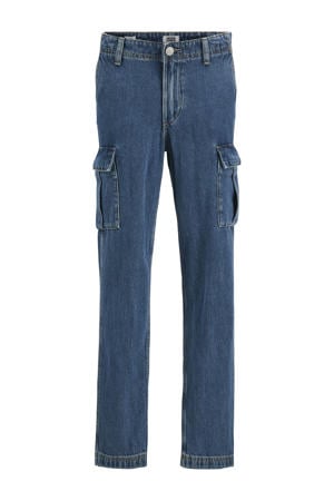 relaxed cargo jeans dark blue denim