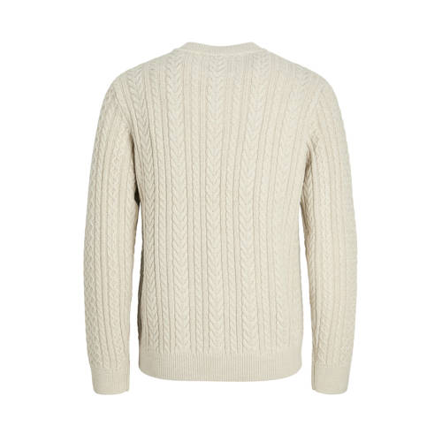 JACK & JONES JUNIOR gebreide trui ecru met kabels Jongens Acryl Ronde hals
