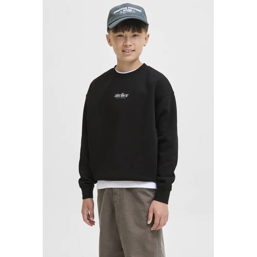 JACK & JONES JUNIOR sweater zwart Backprint