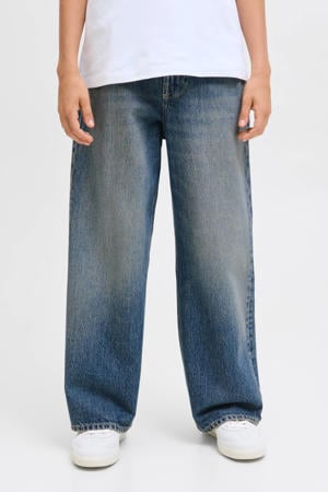 high waist wide leg jeans medium blue denim