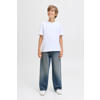 JACK & JONES JUNIOR high waist wide leg jeans medium blue denim