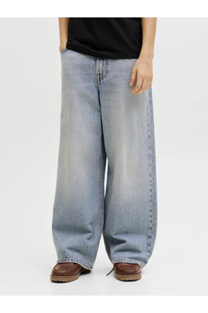 high waist wide leg jeans light blue denim