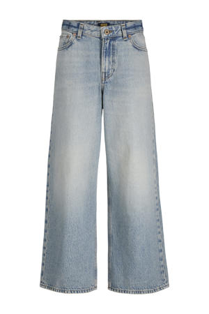 high waist wide leg jeans light blue denim