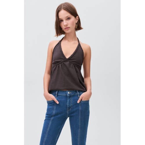 MANGO TEEN flared jeans medium blue denim Blauw Sterren