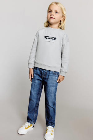 straight leg jeans medium blue denim