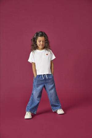 wide leg jeans medium blue denim