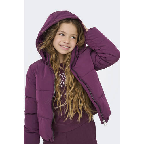 KIDS ONLY GIRL gewatteerde jas paars Meisjes Polyester Opstaande kraag