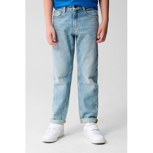 Shoeby tapered boyfriend jeans blauw Jongens Denim Effen - maat 128 afbeelding