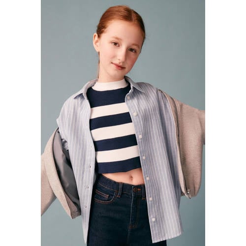 s.Oliver spencer blauw Trui Meisjes Viscose Ronde hals Streep