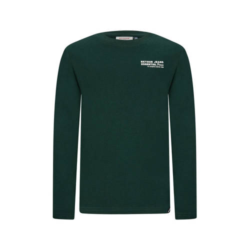 Retour Jeans longsleeve donkergroen Jongens Stretchkatoen Ronde hals Backprint - maat 158/164 afbeelding