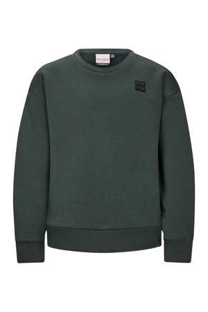 sweater met backprint donkergroen