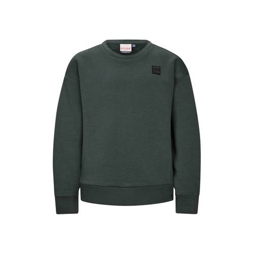 Retour Jeans sweater met backprint donkergroen Jongens Stretchkatoen Ronde hals - maat 122/128 afbeelding