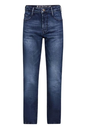 straight leg jeans dark blue denim