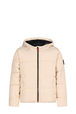 gewatteerde jas beige