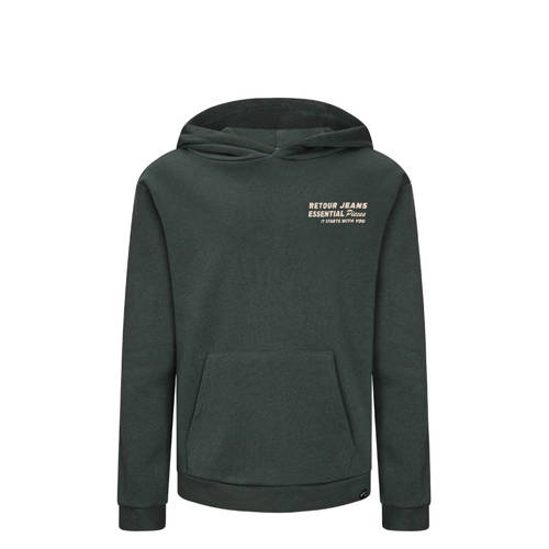 Retour Jeans hoodie donkergroen Sweater Effen - maat 110 afbeelding