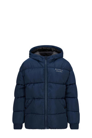 gewatteerde jas donkerblauw