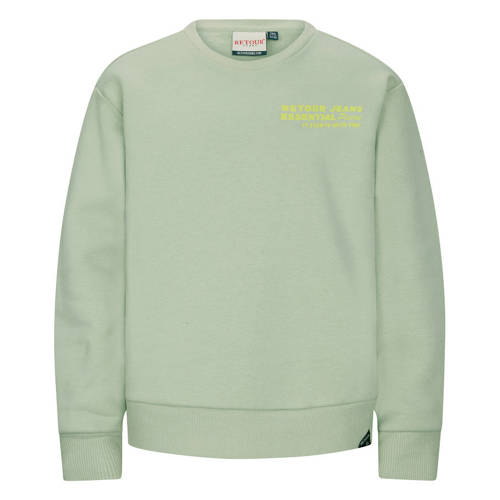Retour Jeans sweater lichtgroen Jongens Stretchkatoen Ronde hals Printopdruk - maat 122/128 afbeelding